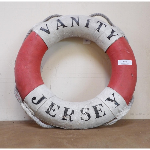 146 - A vintage life buoy inscribed 