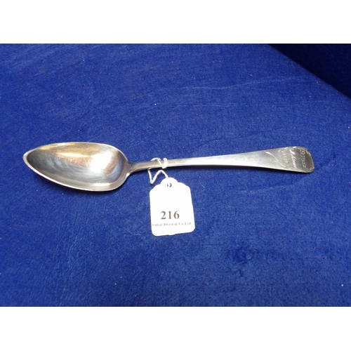 216 - A silver Jersey Militia Prize Shooting Spoon dated 1818 by Jacques Quesnel