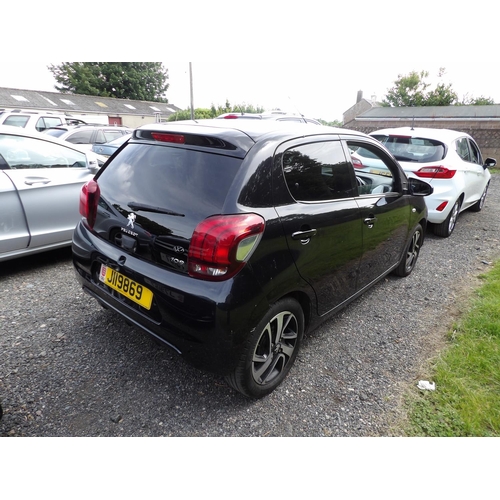 3 - A 2018 Peugeot 108 Allure Pure  1.2 five door hatchback J119869 (petrol/manual), odometer reading 22... 