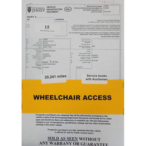 15 - A 1996 Nissan Serena 2.3D SLX 2.3 TDi MPV with wheelchair access J13982 (diesel/manual), odometer re... 