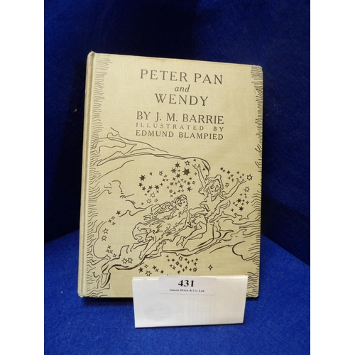 431 - A book JM Barrie Peter Pan & Wendy USA edition illustrated by Edmund Blampied