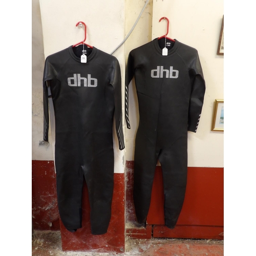 444 - Two dhb wetsuits size XXL man and XL man - new