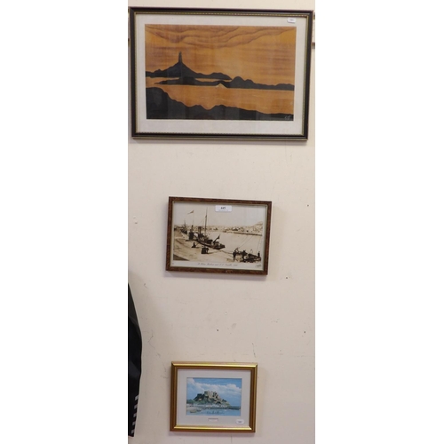 445 - Three framed pictures pertaining to Jersey