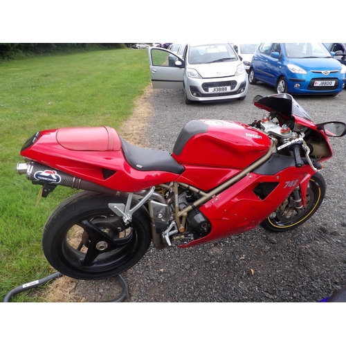 2 - A 1999 Ducati 748 Biposto Sports Tourer motorcycle J97448, odometer reading 24,899 miles (dry stored... 