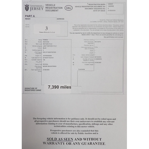 3 - A 2003 Honda Dylan SES 125 scooter J36620, odometer reading 7,390 miles