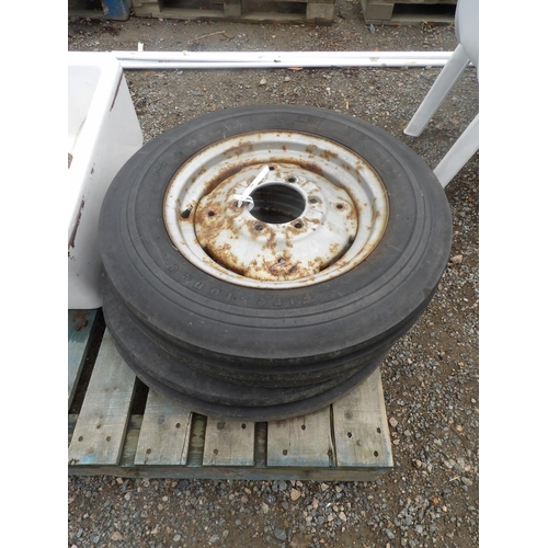 51 - A pair of 6.00-16 tractor front wheels and tyres