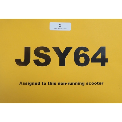 2 - JSY64 - A two digit JSY registration mark assigned to a non-running scooter of insignificant value