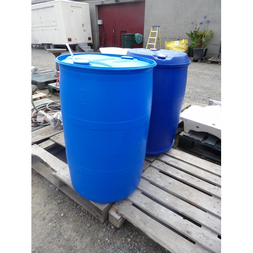 103 - Two blue PVC barrels