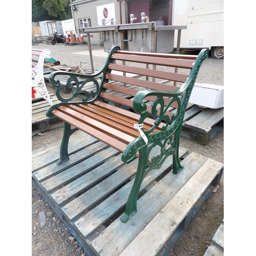 109 - A metallic and wooden garden bench in the Victorian style