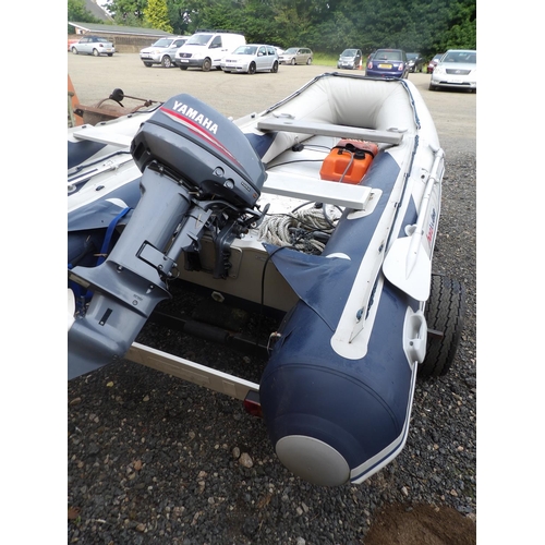 20 - A Honwave 3.53 metre rigid inflatable JY2528 complete with Yamaha 15 hp outboard engine and trailer