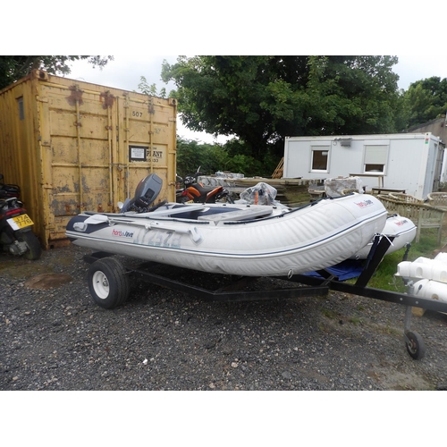 20 - A Honwave 3.53 metre rigid inflatable JY2528 complete with Yamaha 15 hp outboard engine and trailer