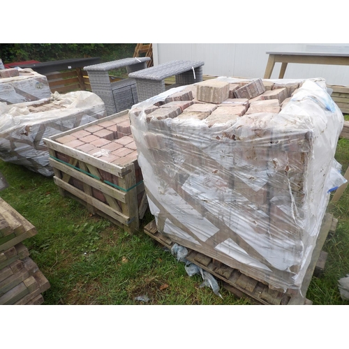 28 - Three pallets of square shaped brick pavers