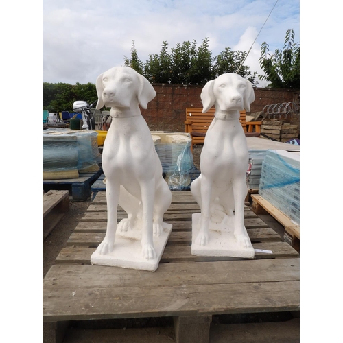 44 - A pair of reconstituted stone models of dogs 70cm high