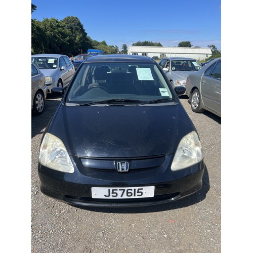 8 - A 2003 Honda Civic 1.6 five door hatchback J57615 (petrol/manual), odometer reading 79,321 miles