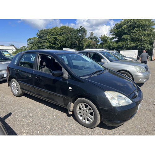 8 - A 2003 Honda Civic 1.6 five door hatchback J57615 (petrol/manual), odometer reading 79,321 miles