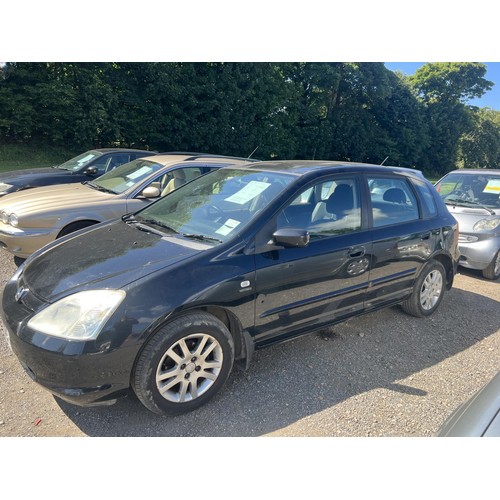 8 - A 2003 Honda Civic 1.6 five door hatchback J57615 (petrol/manual), odometer reading 79,321 miles