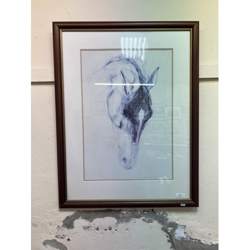 431 - A limited edition signed picture of a horse's head