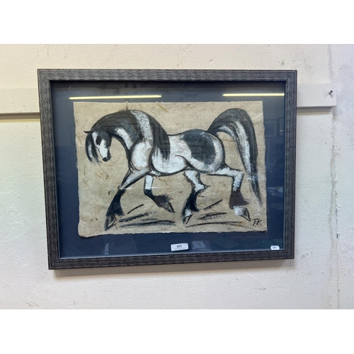 432 - A picture of a horse on parchment