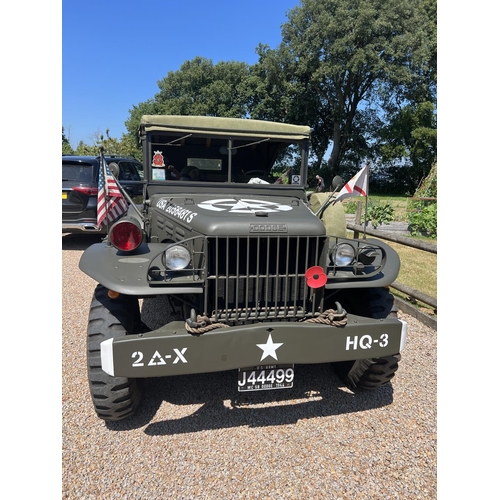 3 - A 1942 Dodge WC56 3.6 litre left hard drive US command car registration mark J44499 (converted to a ... 