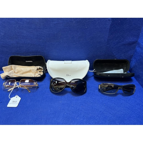 364 - Three pairs of designer sunglasses by Gucci, Dior and Chanel