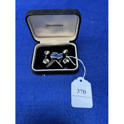 370 - Two pairs of enamelled cufflinks