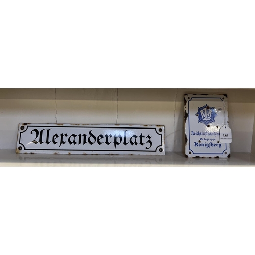 385 - Two enamel German signs