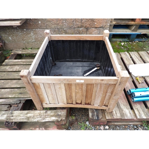 54 - A square hard wood planter