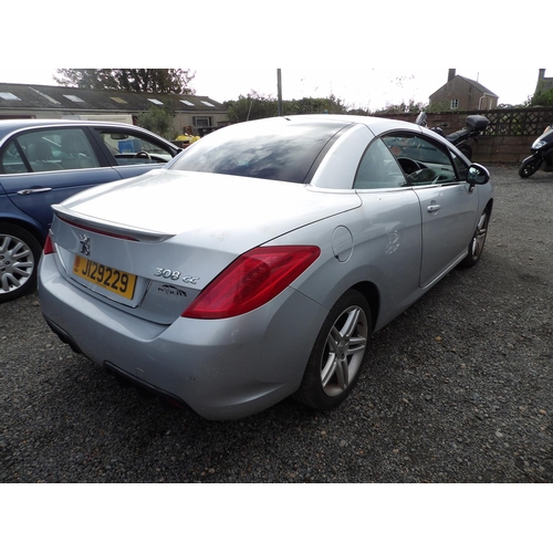 11 - A 2009 Peugeot 308 SE 1.6 coupe convertible J129229 (petrol/automatic), odometer reading 62,942 mile... 