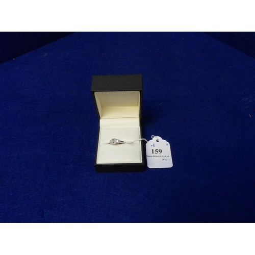 159 - A white gold ring set with multiple diamonds size J