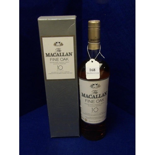 168 - A presentation bottle of The Macallan Fine Oak Highland Single Malt Scotch Whisky Ten Years Old