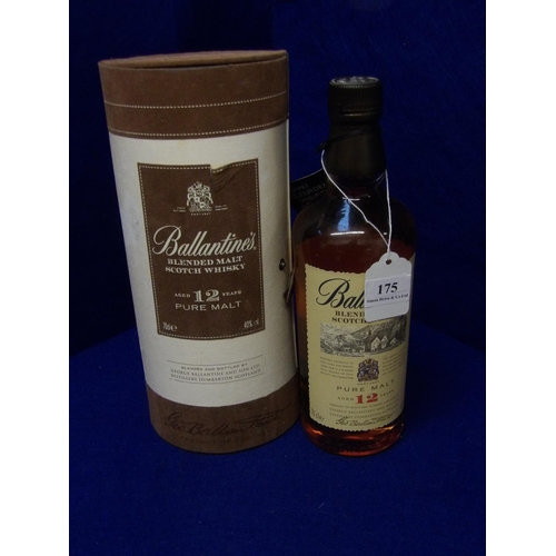 175 - A presentation bottle of Ballantines Blended Malt Scotch Whisky Pure Malt Aged 12 Years