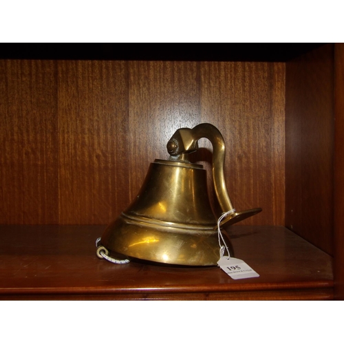 195 - A wall mounted brass bell