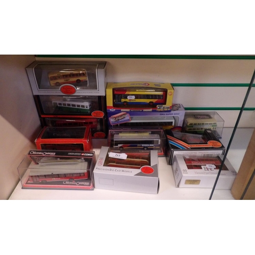 212 - A varied assortment of boxed diecast models of buses