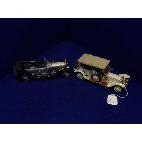 218 - Two mint Franklin Mint Rolls Royce model cars