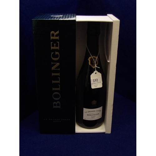 232 - A presentation bottle of Bollinger La Grande Annee Brut Champagne 2004