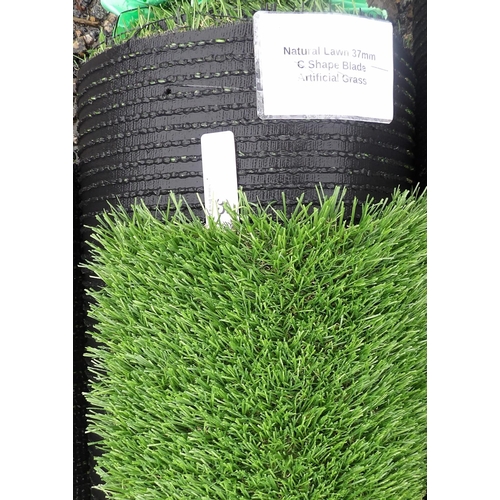 35 - A roll of Natural Lawn 37mm C Shape Blade artificial grass 4m x 4m