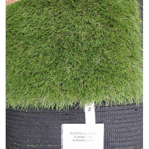 36 - A roll of Soft Forest 38mm Natural Look artificial grass 4.8m x 2m