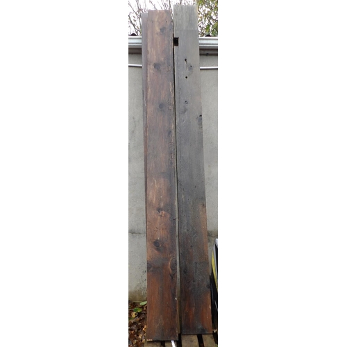 66 - Four lengths of reclaimed serviceable timber 27cm x 75cm x 330cm approximately