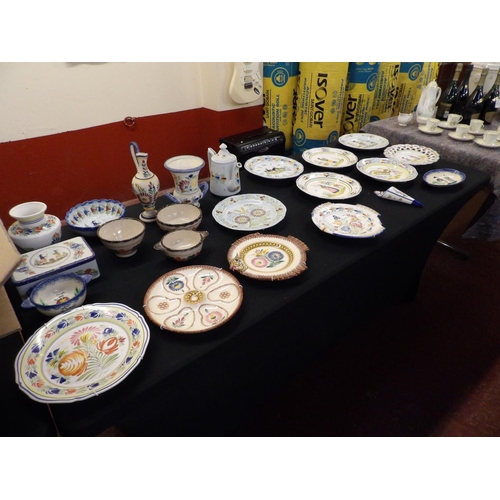 263 - A varied assortment of Quimper and other Faience ware