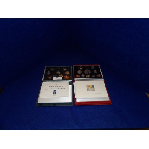 271 - A 1992 Royal Mint United Kingdom proof coin collection together with a Royal Mint United Kingdom del... 