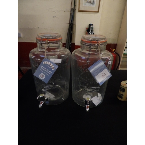 277 - Two Kilner storage jars with dispensing taps - new