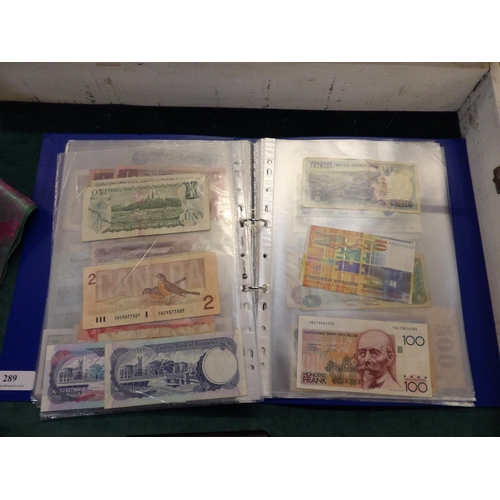 289 - An album of vintage bank notes