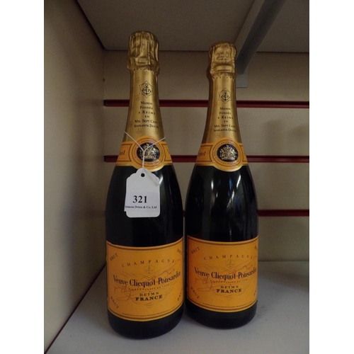 321 - Two bottles of Veuve Cliquot Ponsardin Brut Champagne