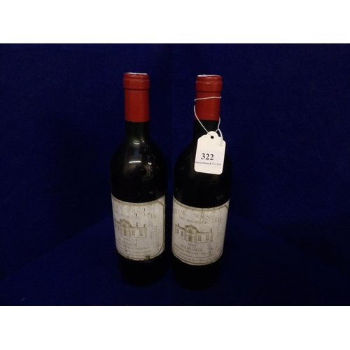 322 - Two bottles of Chateau Soussans Cru Bourgeois Margaux 1982