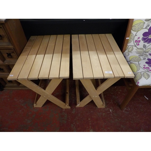 334 - Two slatted occasional tables