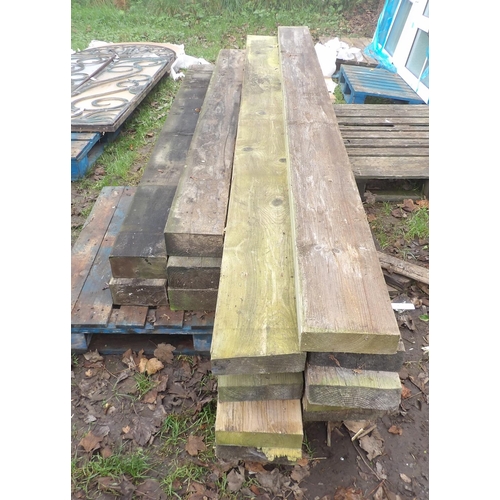 42 - Sixteen lengths of reclaimed serviceable heavy timber