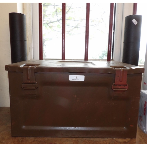 161 - A H50 Mk 1 ammunition box together with two 57mm ammunition tubes