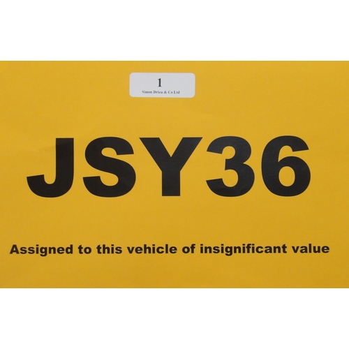 1 - JSY36 - A two digit JSY registration mark assigned to a non-running scooter of insignificant value