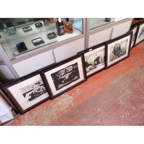 158 - A set of six limited edition Formula One motor racing prints all signed and numbered in the mount in... 