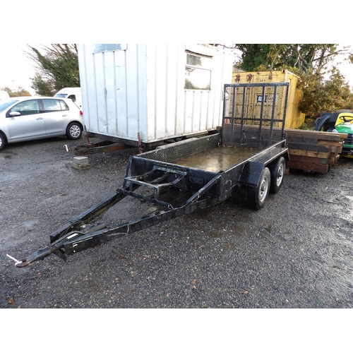 23 - A tandem axle plant trailer of checker plate construction